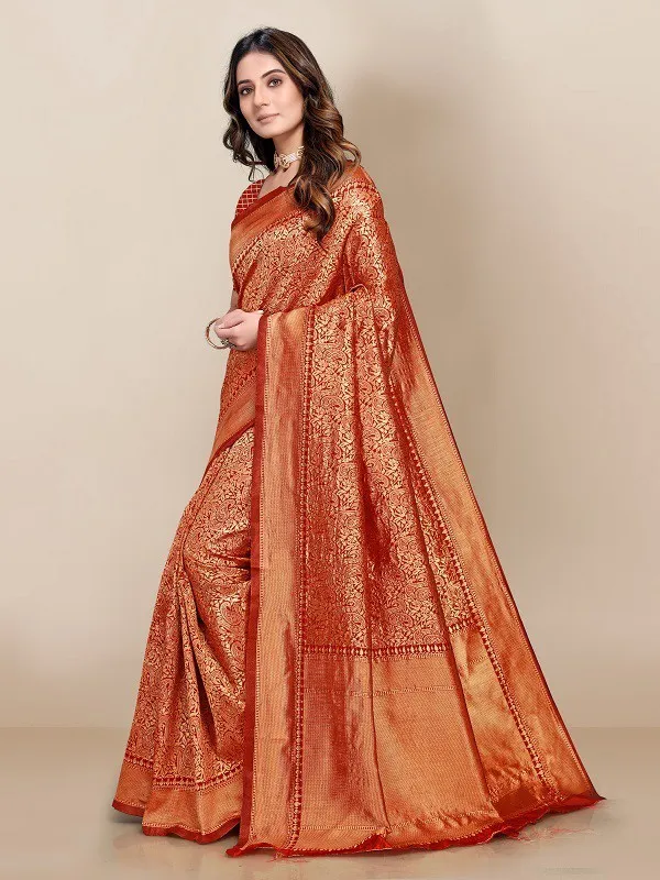 Red_Woven_Kanjivaram_Silk_Saree_with_Saree_Cover